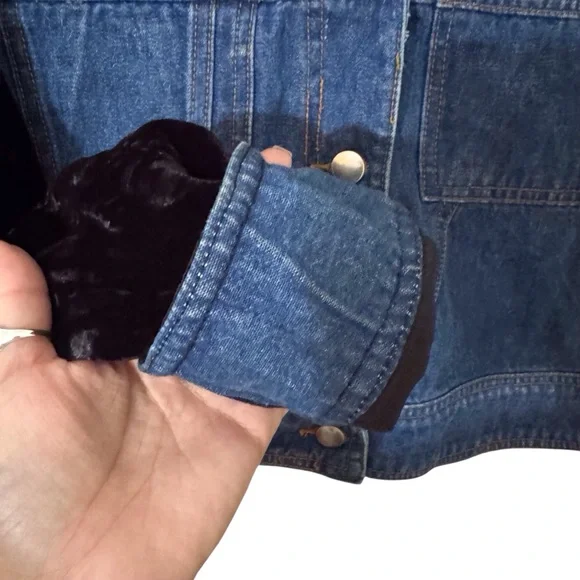 Palmer E Palmer Australia VTG Medium Western Velvet Embellished Denim Jacket - Picture 4 of 7